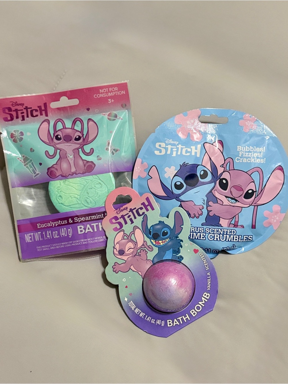 💜 Disney Stitch-Themed Bath Time Treats - 3 Pack Set